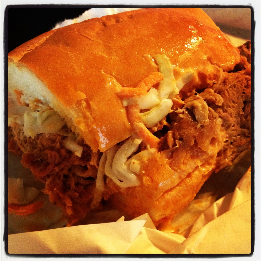 Half-size pork po boy