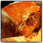 Half-size pork po boy