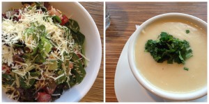 House salad with Creamy Potato Soup