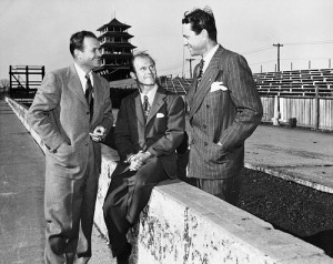 Tony Hulman and Wilbur Shaw at the Indianapolis Motor Speedway in 1946